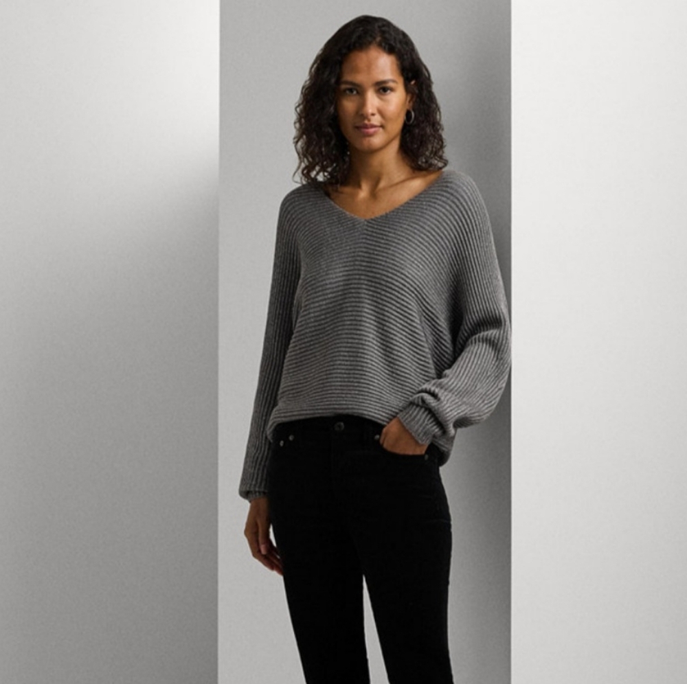 RALPH LAUREN WOMEN'S RIBBED KNIT DOLMAN SLEEVE SWEATER SIZE SMALL NWT